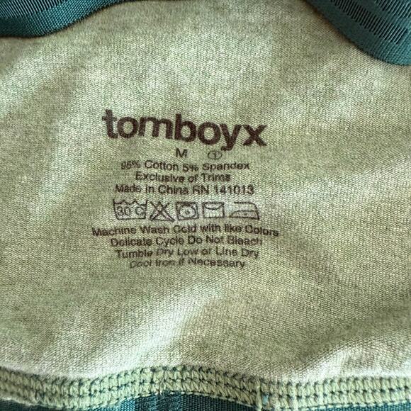 TomboyX Scoop Super Soft Cotton Racerback Bra Pine Green - Size Medium - Picture 6 of 6